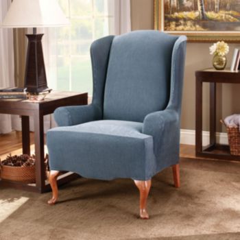Sure Fit® Stretch Stripe Wing Chair Slipcover