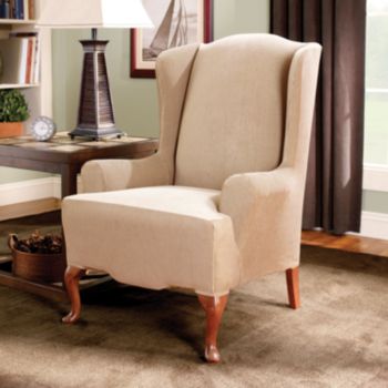 Sure Fit® Stretch Stripe Wing Chair Slipcover
