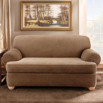 Sure Fit® Stretch Stripe Separate-Seat T-Cushion Loveseat & Sofa Slipcover