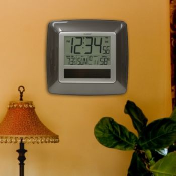 La Crosse Technology® Solar Atomic Digital Clock with Temperature and Humidity - Bronze