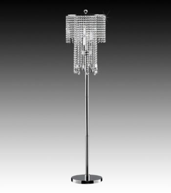 Home Interior Crystal Bead Curtain Silver Floor Lamp