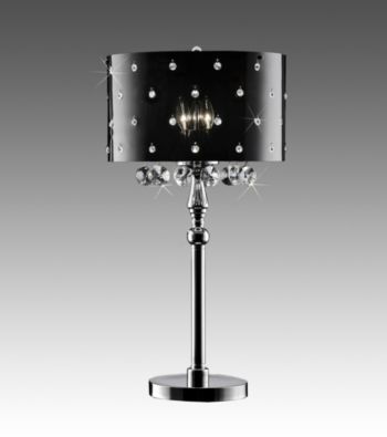 Home Interior Crystal Shine Black Table Lamp