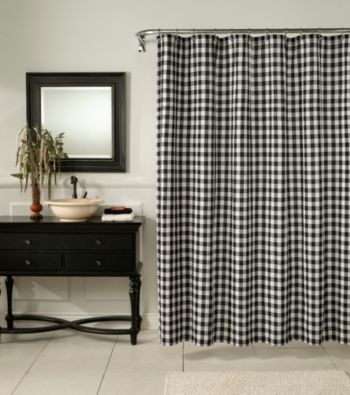 m.style™ Classic Check Midnight Shower Curtain or Window Valance