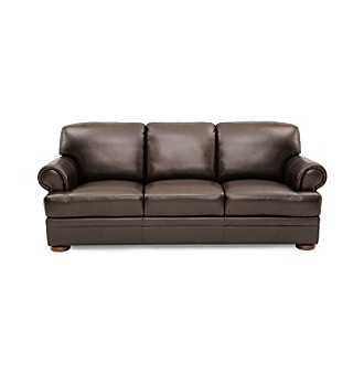 Chateau D'Ax Malone Rollarm Brown Leather Living Room Furniture Collection