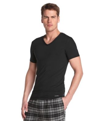 Calvin Klein Men's Black Micro Modal V-Neck Tee