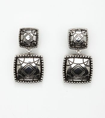 Napier® Double Drop Textured Silvertone Clip Earrings