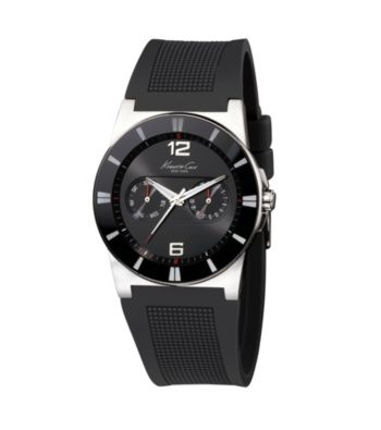 Kenneth Cole New York® Men's Round Dial Black Rubber Watch