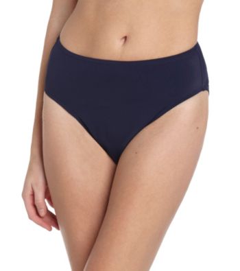 Caribbean Joe® Navy Solids High-Waisted Brief Swim Bottom
