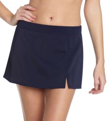 Caribbean Joe® Navy Solids Slit Skirt Swim Bottom