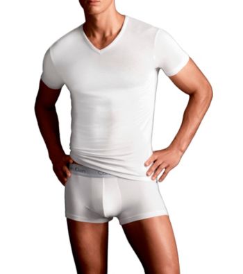Calvin Klein® Men's White Mircro Modal V-Neck Tee