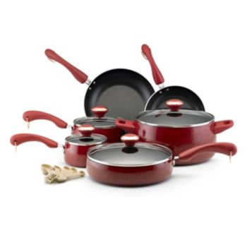 Paula Deen® Signature Porcelain Enamel Nonstick 15-pc. Red Speckle Cookware Set
