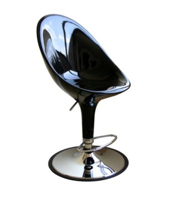 Baxton Studios Curio High-Back Adjustable Swivel Bar Stool