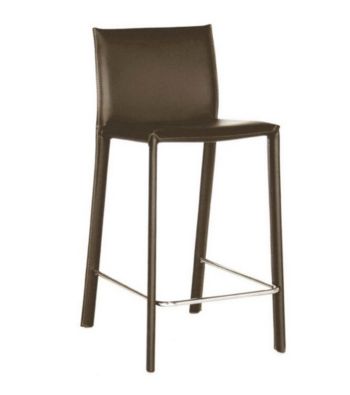 Baxton Studios Ferdinand Brown Low-Back Counter Stool