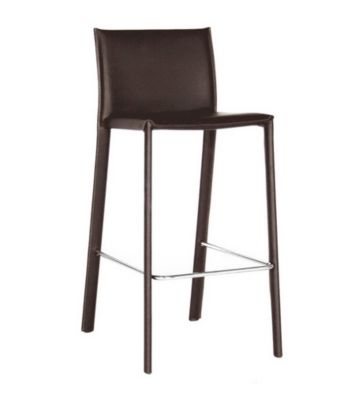 Baxton Studios Ferdinand Brown Low-Back Bar Stool