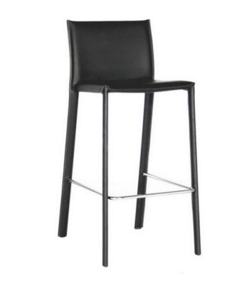 Baxton Studios Ferdinand Black Low-Back Bar Stool