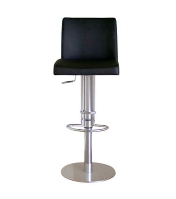 Baxton Studios Hugh Black Mid-Back Adjustable Bar Stool