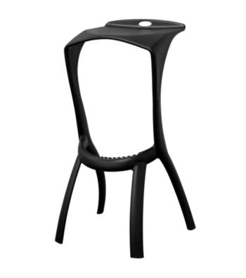 Baxton Studios Zinley Black Molded Plastic Bar Stool