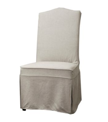 Baxton Studios Coralie Beige Linen Slipcover Effect Dining Chair