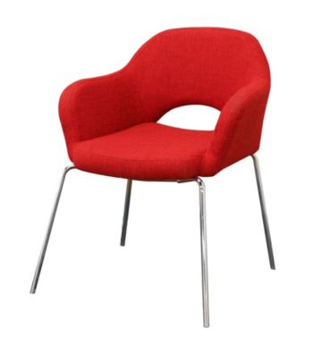 Baxton Studios Mid-Century Modern Red Twill Arm Chair