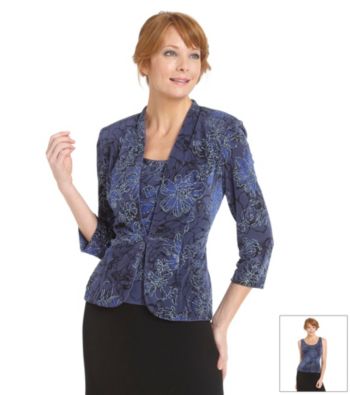 Alex Evenings® Wedgewood Chiffon Printed Twinset