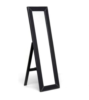 Baxton Studios McLean Dark Brown Modern Mirror with Built-In Stand