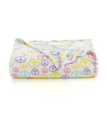 LivingQuarters Kids Peace Sign Micro Cozy Blanket