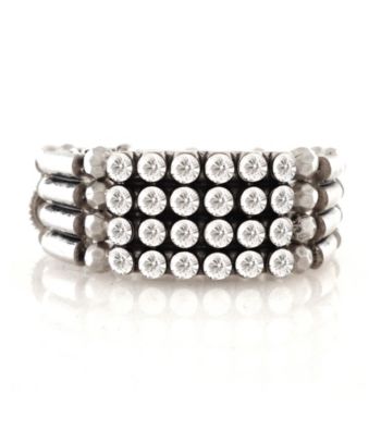 Jessica Simpson Silvertone and Clear Stone Stretch Bracelet