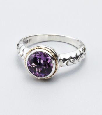 Effy® Amethyst Bezel Set Sterling Silver Ring