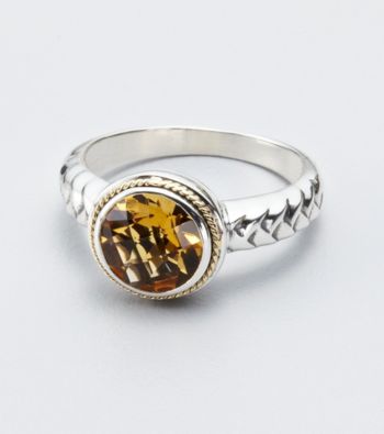Effy® Citrine Bezel Set Sterling Silver Ring