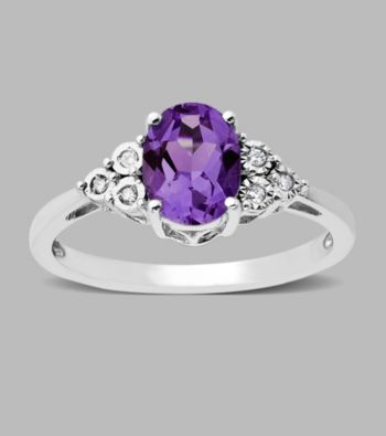 .03 ct.tw.Diamond and Amethyst Ring