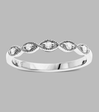 10K White Gold and .10 ct.tw. Diamond Ring
