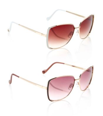 Jessica Simpson Metal Square Enamel End Pieces Sunglasses