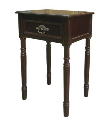 Ore International™ Square Cherry End Table with Drawer