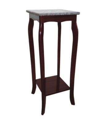 Ore International™ Cherry Phone Table with Marble Top