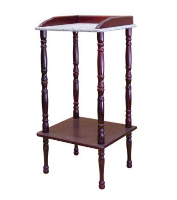 Ore International™ Cherry Phone Table With Marble Top And Border