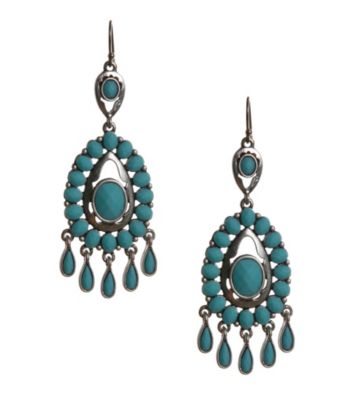 Lucky Brand® Turquoise-Color Stone Chandelier Earrings