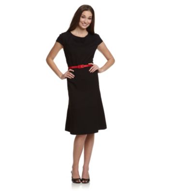 Anne Klein® Black Honeycomb Swing Dress