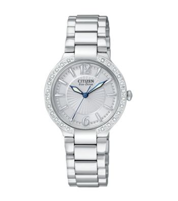 Citizen® Women's Eco-Drive Firenza Stainless Steel Watch with Diamond Bezel