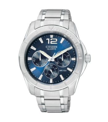 Citizen® Men's Stainless Steel Watch with Blue Dial
