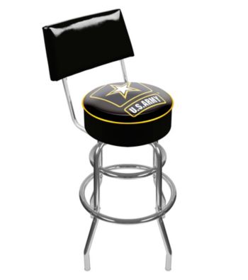 U.S. Army Padded Swivel Bar Stool with Back