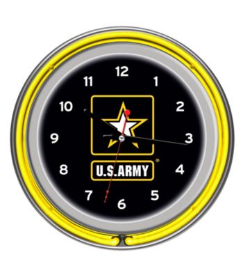 U.S. Army Chrome Double Ring Neon Clock