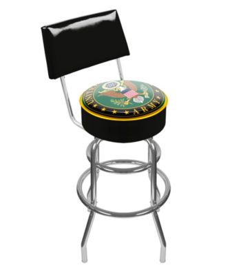 U.S. Army Symbol Padded Swivel Bar Stool with Back