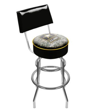U.S. Army Digital Camo Padded Swivel Bar Stool with Back