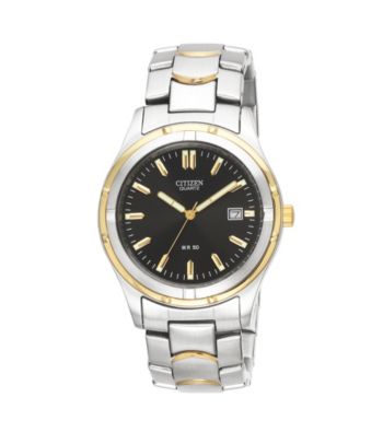 Citizen® Men's Two-Tone Stainless Steel Watch with Black Dial