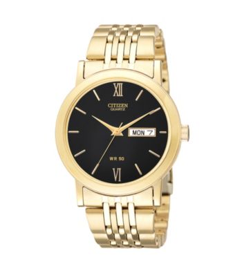 Citizen® Men's Goldtone Watch with Black Dial