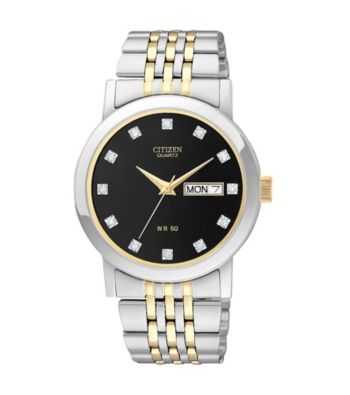Citizen® Men's Two-Tone Stainless Steel Watch with Black Dial