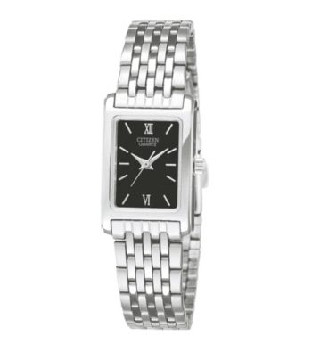 Citizen® Women's Stainless Steel Watch with Black Dial