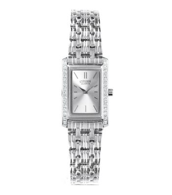 Citizen® Women's Stainless Steel Watch with Silver-Tone and Crystal Accents
