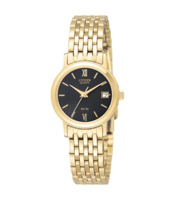 Citizen® Women's Goldtone Watch with Black Dial