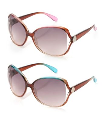 Relativity® Plastic Vented Oval Sunglasses